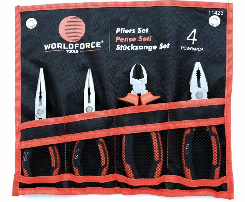 11423-Pense Seti 4 Parça 7'' 180mm (Kombine, Kargaburun, Yan Keski, Kavisli Kargaburun) - 1