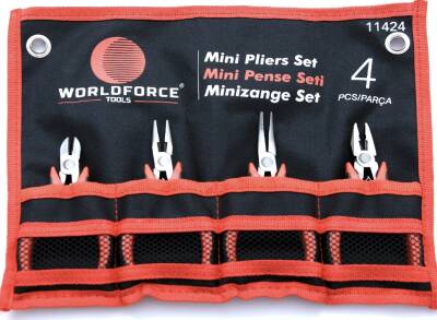 11424-Mini Pense Seti 4 Parça (Kombine, Yan Keski, Kavisli Kargaburun, Kargaburun)