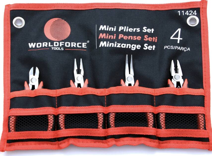 11424-Mini Pense Seti 4 Parça (Kombine, Yan Keski, Kavisli Kargaburun, Kargaburun) - 1