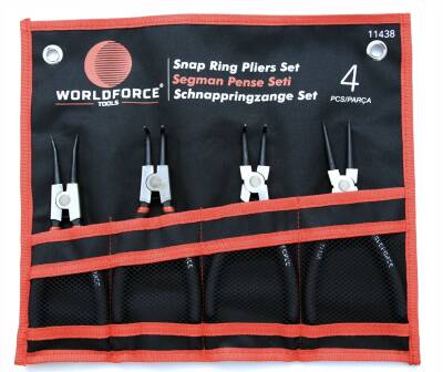 11438-4 Parça 180 mm Segman Pense Seti İç ve Dış Segman Pense Seti S2 Çelik Profesyonel