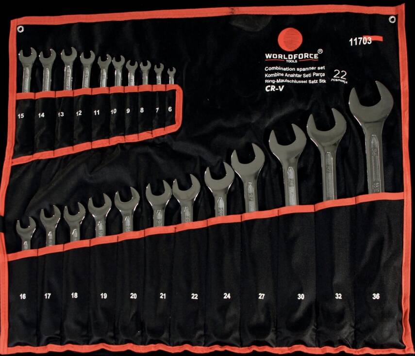 11703-Kombine Açık Ağızlı Anahtar Seti 22 Parça (6-36mm) - 1