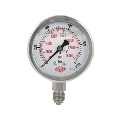 Çap 63   1,6 SKL Gliserinli Alttan Bağlantılı Manometre