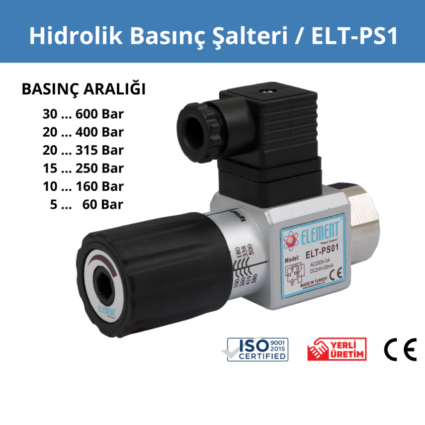 Hidrolik Basınç Şalteri ELT-PS1 NO/NC 1/4" - 1