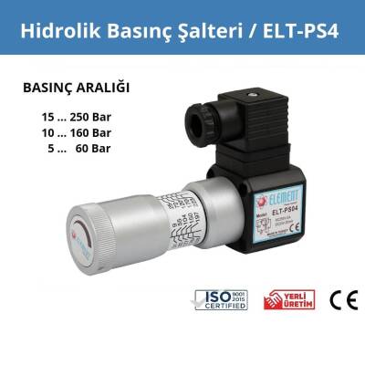 Hidrolik Basınç Şalteri ELT-PS4 NO/NC (Blok Tipi)
