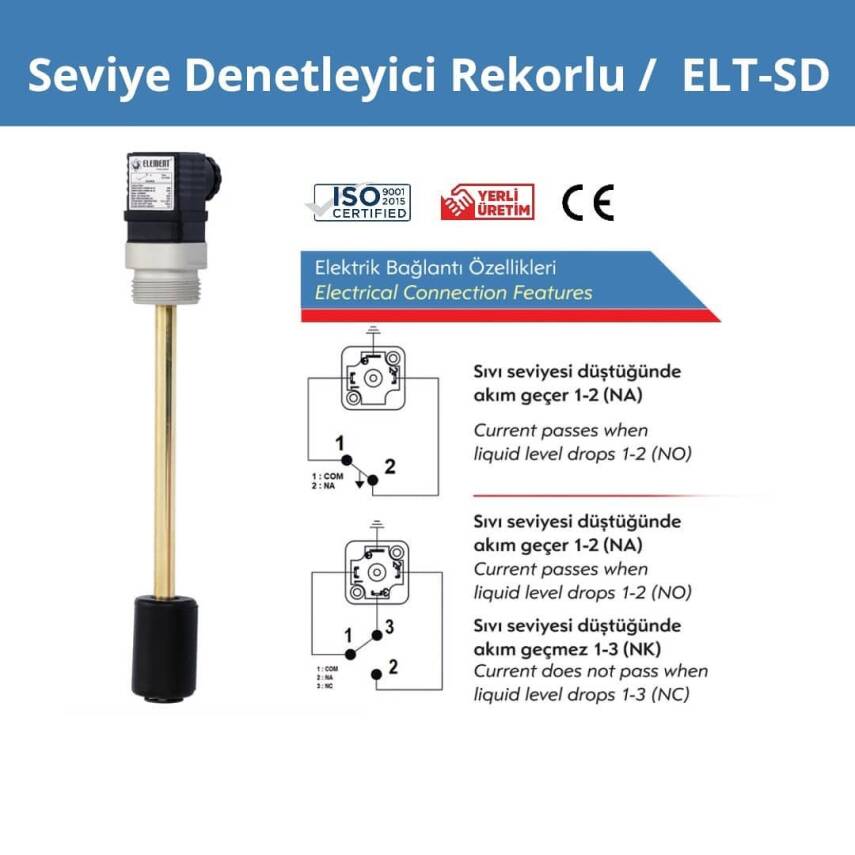 Seviye Şalteri LM1CTA  - ELT SD  1"   TEK KONTAKLI Normalde Kapal BOY: 100 mm.-1000mm. arası - 1
