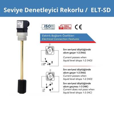 Seviye Şalteri LM1CTA  - ELT SD  1"   TEK KONTAKLI Normalde Kapal BOY: 100 mm.-1000mm. arası
